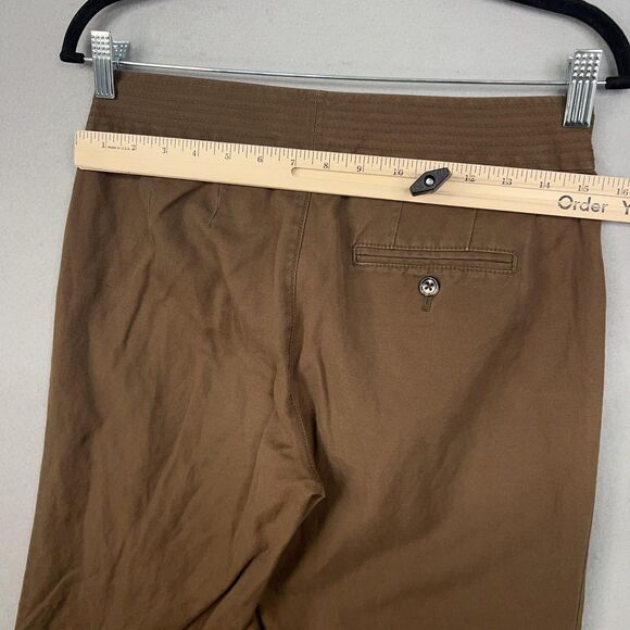 Eddie Bauer Pants Womens 2 Brown Khaki Linen Blend Wide Leg Chino Outdoors - Picture 9 of 15